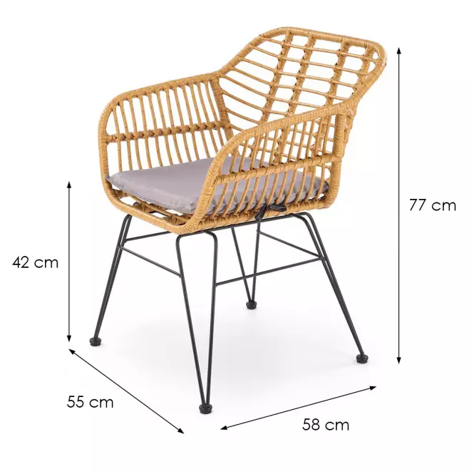 Stolička K541 sivá/prírodné