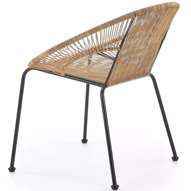 Stolička BARI rattan hnedá/čierna,6