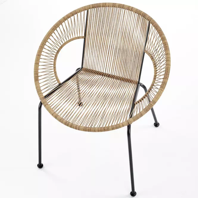 Stolička BARI rattan hnedá/čierna,8