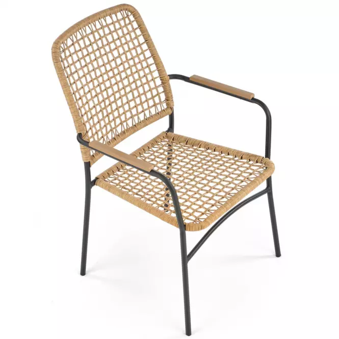 Stolička K457 rattan hnedá/čierna,3