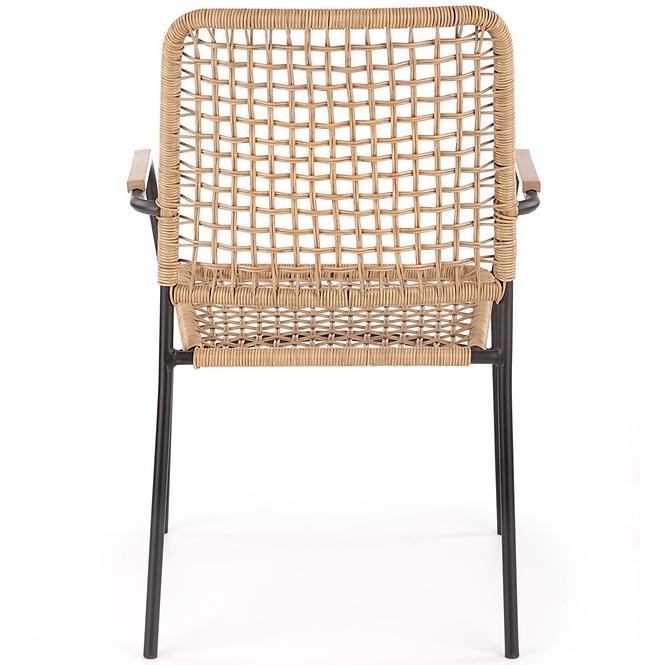 Stolička K457 rattan hnedá/čierna