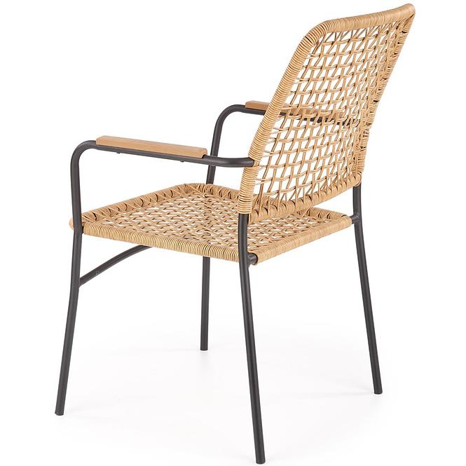 Stolička K457 rattan hnedá/čierna