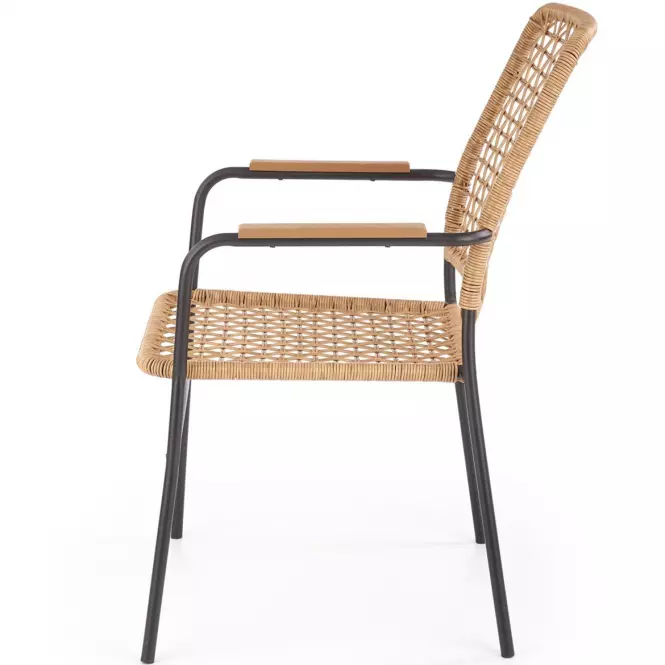 Stolička K457 rattan hnedá/čierna,6