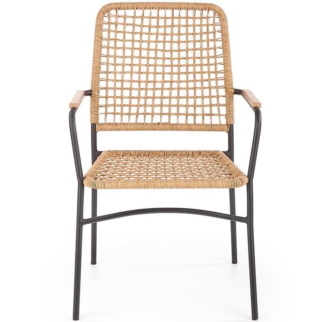 Stolička K457 rattan hnedá/čierna