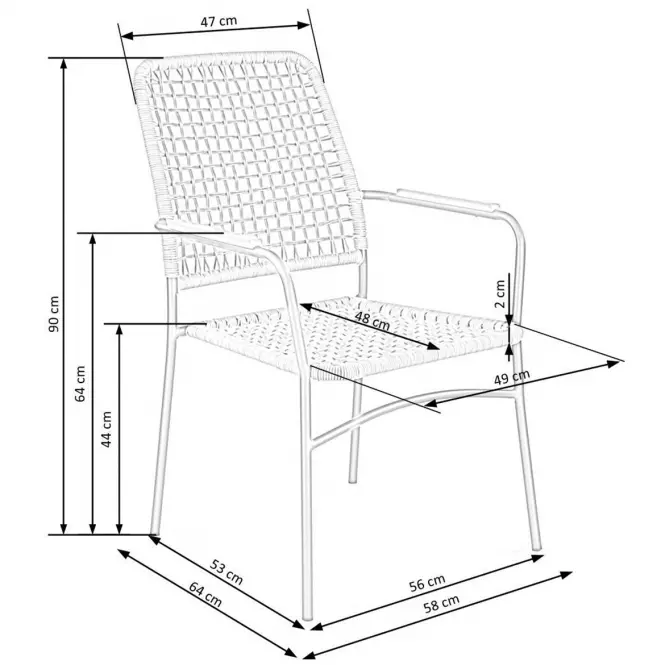 Stolička K457 rattan hnedá/čierna,8