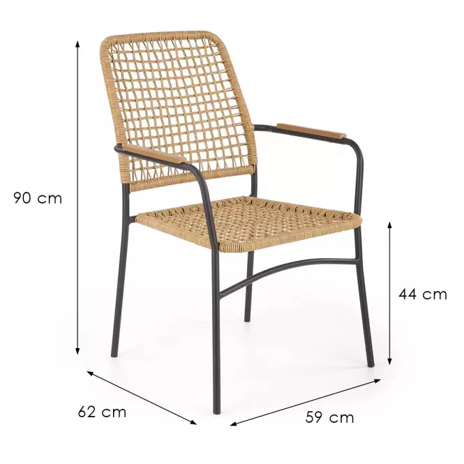 Stolička K457 rattan hnedá/čierna,9