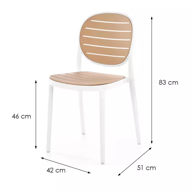 Stolička K529 biela/prírodné