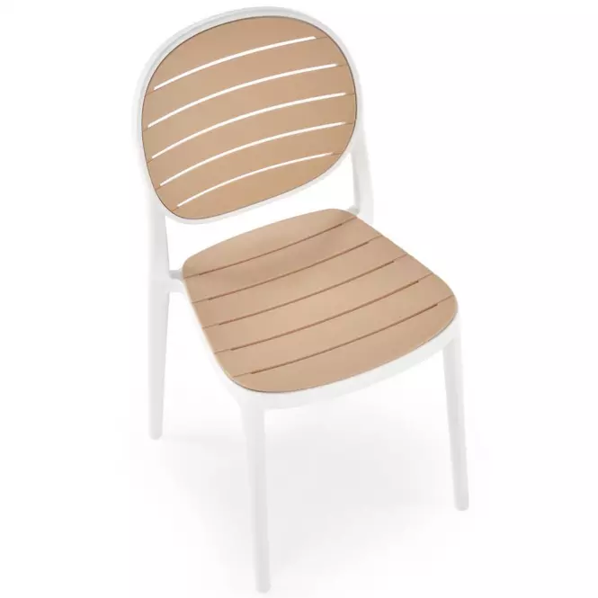 Stolička K529 biela/prírodné