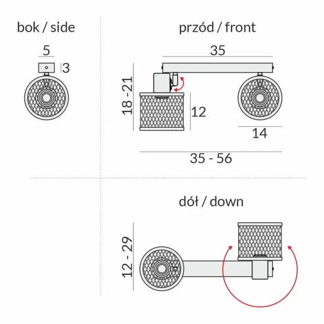 Stropné bodové svietidlo  BASKET 2951/Z-B-2 LS2
