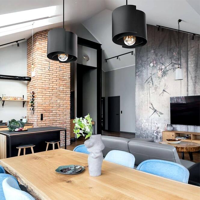 Závesné svietidlo HUGO čierne 2959/Z-B-1 LW1,3