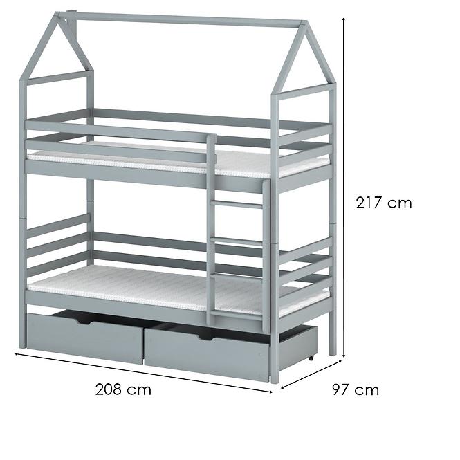 Posteľ Chata Alex 90x200 grey