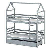 Posteľ Domček Alex 90x200 sivá