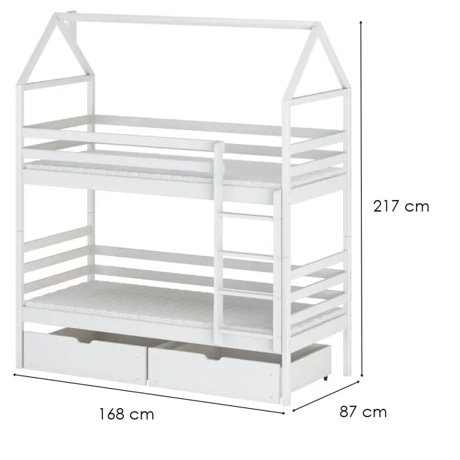 Posteľ Domček Alex 80x160 biela