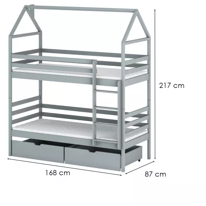 Posteľ Chata Alex 80x160 grey