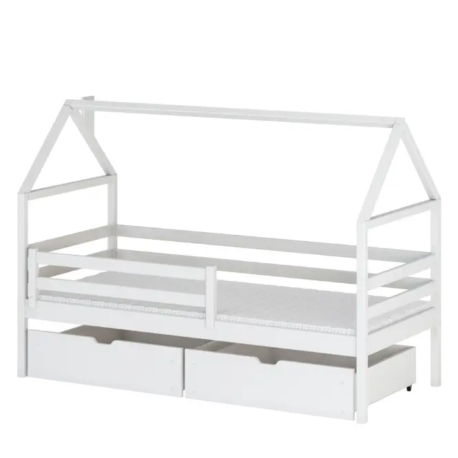 Posteľ Domček Aron 90x200 biela