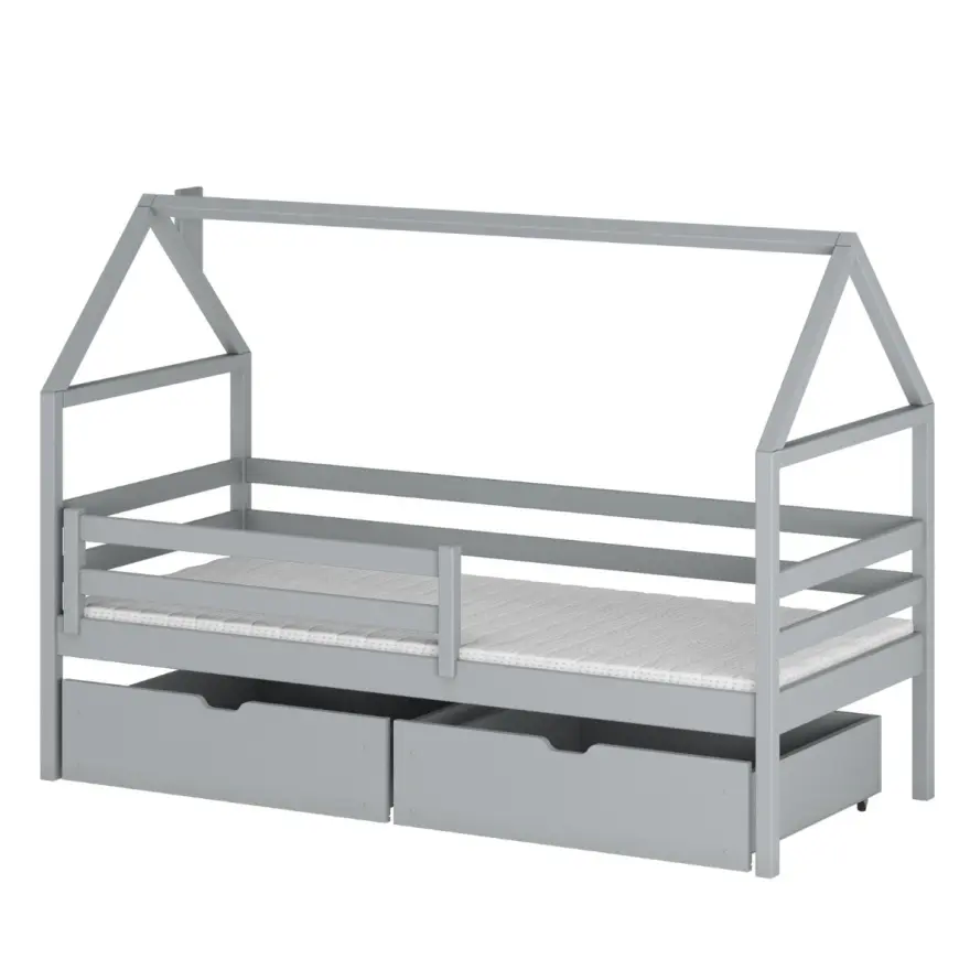 Posteľ Domček Aron 80x160 sivá