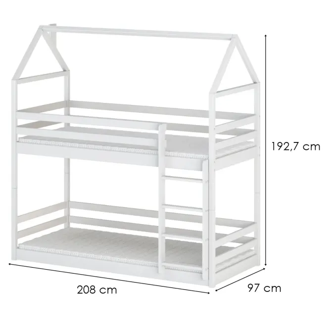 Posteľ Domček Axel 90x200 biela