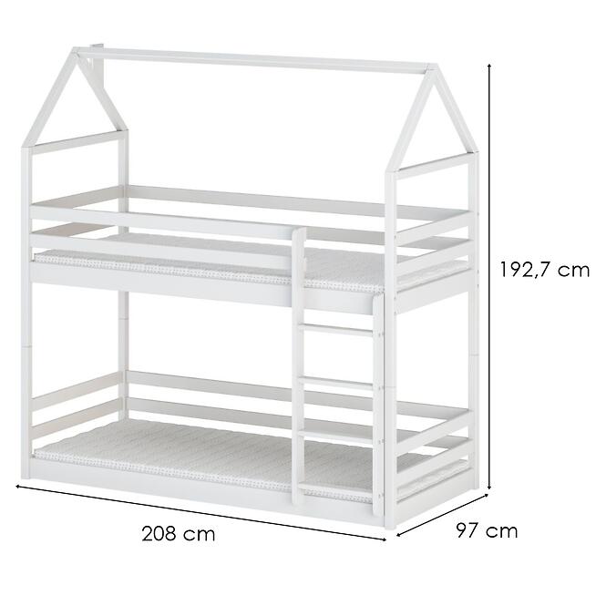 Posteľ Domček Axel 90x200 biela,2