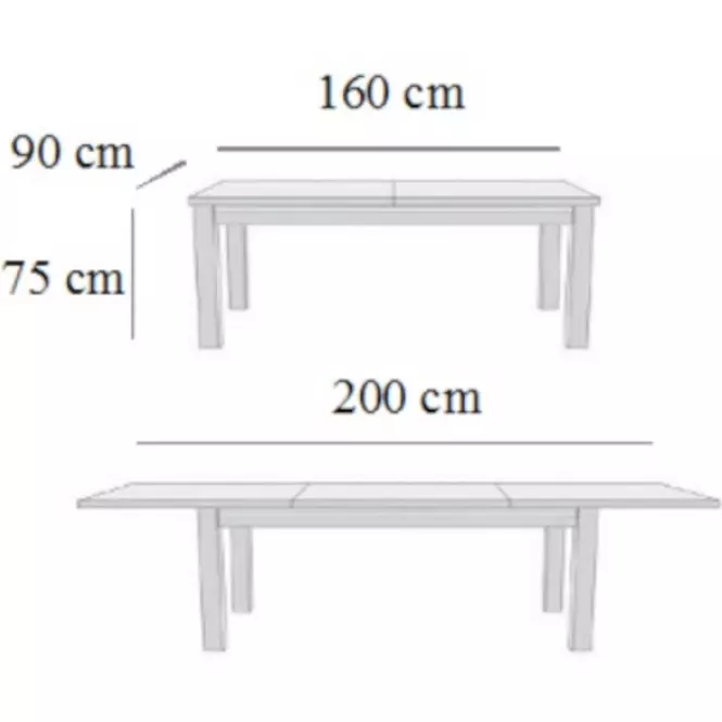 Rozkladací stôl ST16 160/200x90cm orech