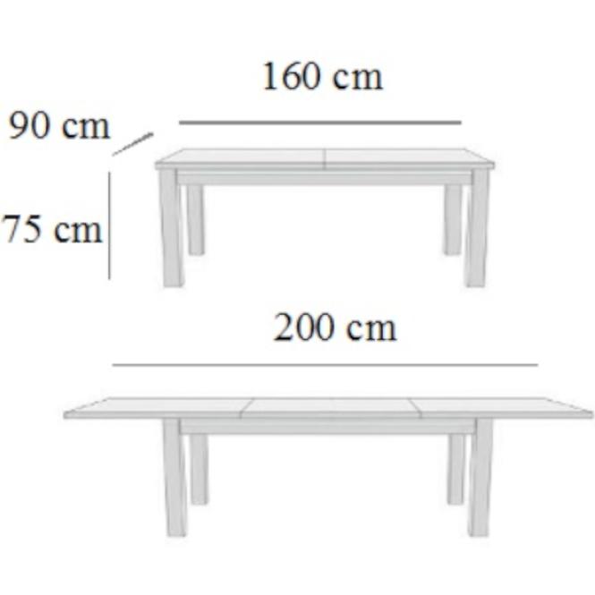 Rozkladací stôl ST16 160/200x90cm orech
