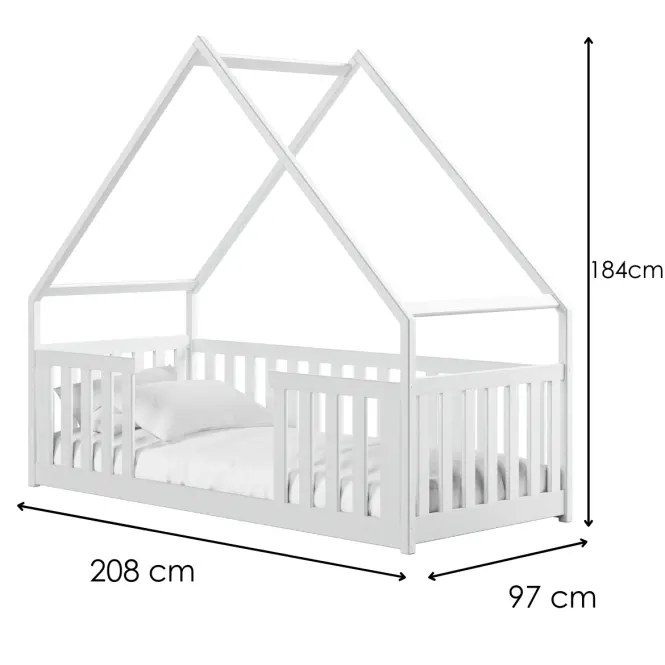 Posteľ Domček Bee 90x200 biela,2