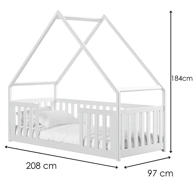 Posteľ Domček Bee 90x200 biela,2