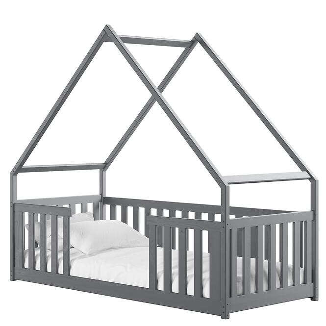 Posteľ Domček Bee 80x180 sivá