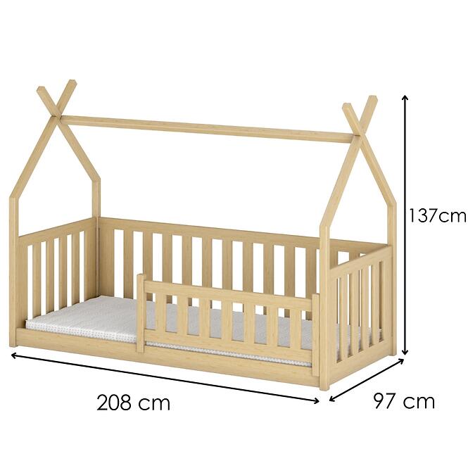 Posteľ Domček Bodzio 90x200 borovica,2