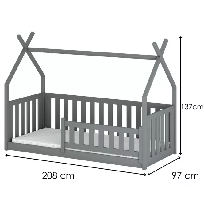 Posteľ Chata Bodzio 90x200 grey,2