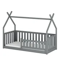 Posteľ Domček Bodzio 90x200 sivá