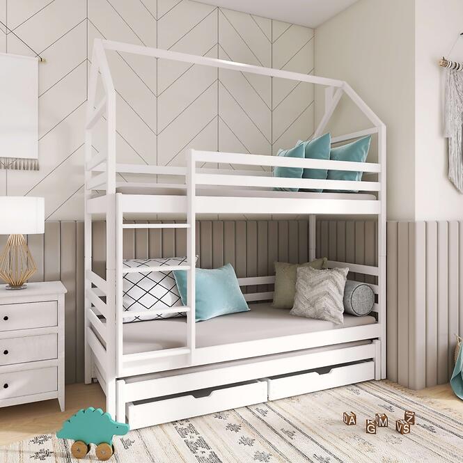 Posteľ Domček Dalia 90x200 biela,3