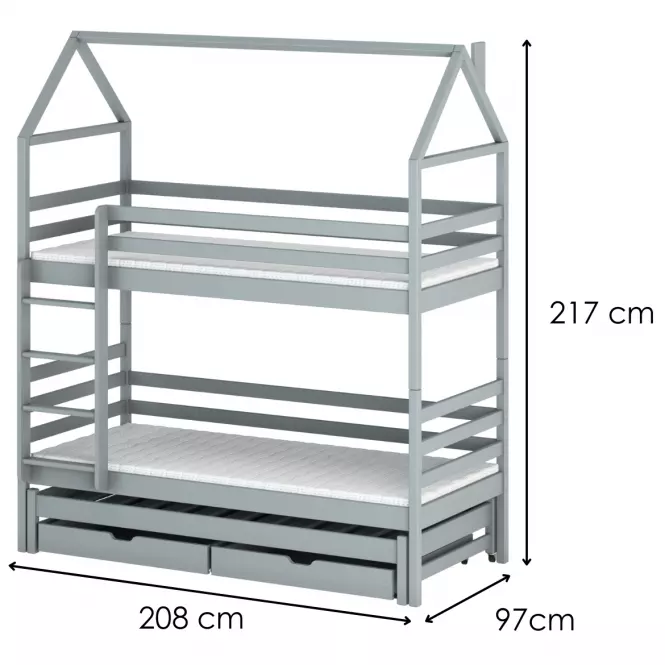 Posteľ Chata Dalia 90x200 grey