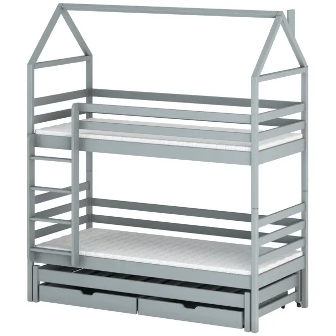 Posteľ Domček Dalia 90x200 sivá
