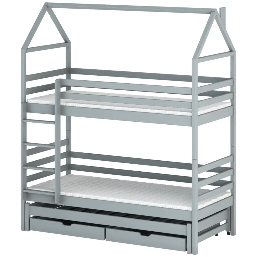 Posteľ Domček Dalia 90x200 sivá