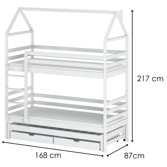 Posteľ Domček Dalia 80x160 biela