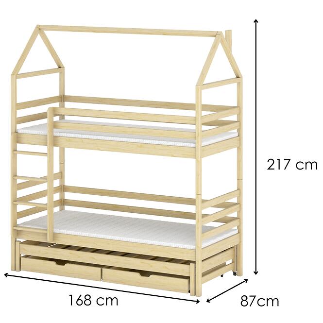 Posteľ Domček Dalia 80x160 borovica,2