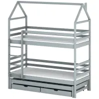 Posteľ Domček Dalia 80x160 sivá