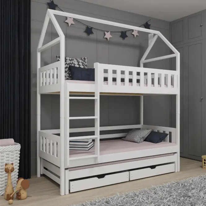 Posteľ Domček Iga 90x200 biela