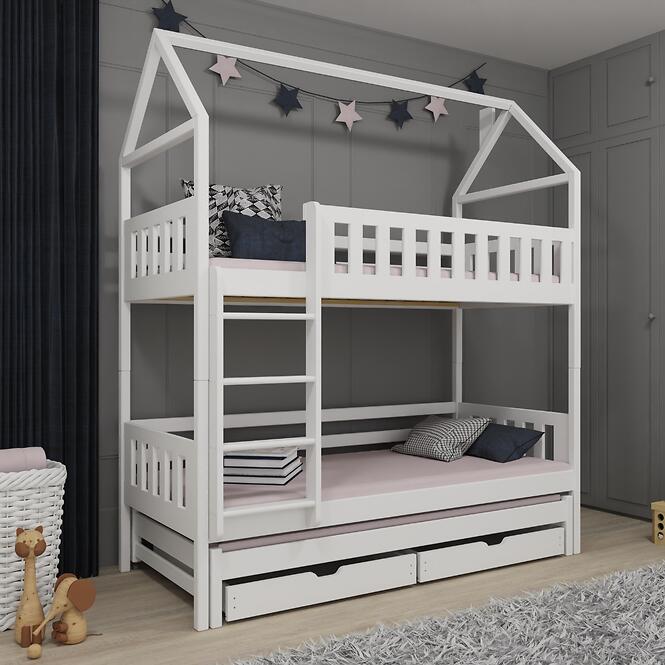 Posteľ Domček Iga 90x200 biela,4