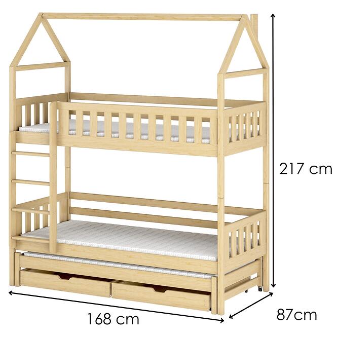 Posteľ Domček Iga 80x160 borovica,2