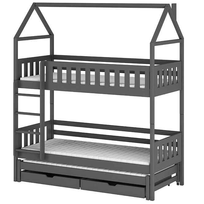 Posteľ Domček Iga 80x160 grafit