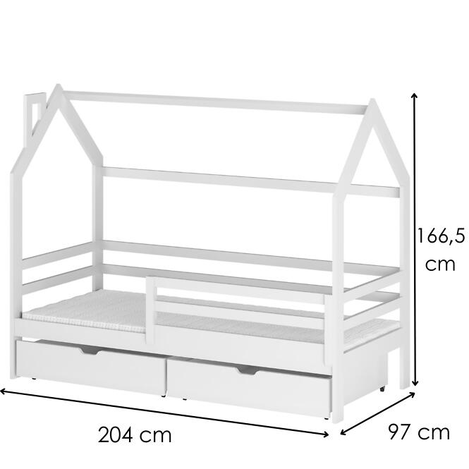 Posteľ Domček Lila 90x200 biela,2