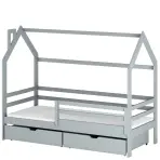 Posteľ Domček Lila 90x200 sivá