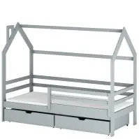 Posteľ Domček Lila 90x200 sivá