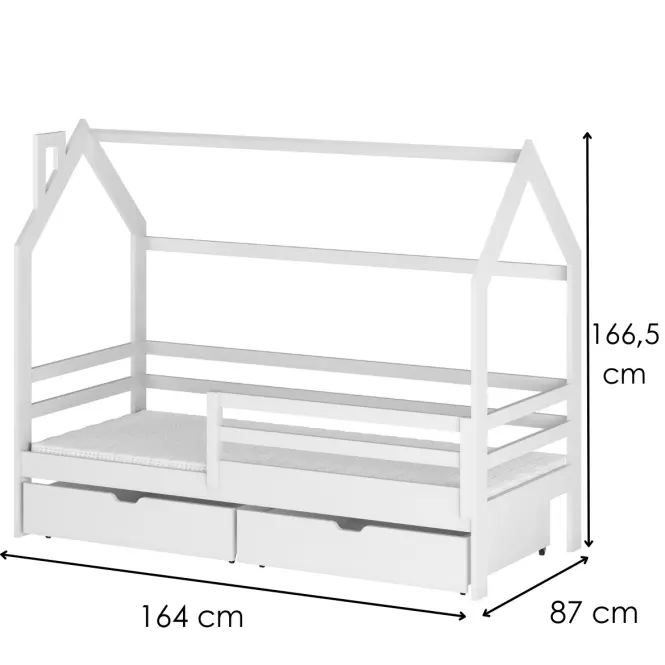 Posteľ Domček  Lila 80x160 biela