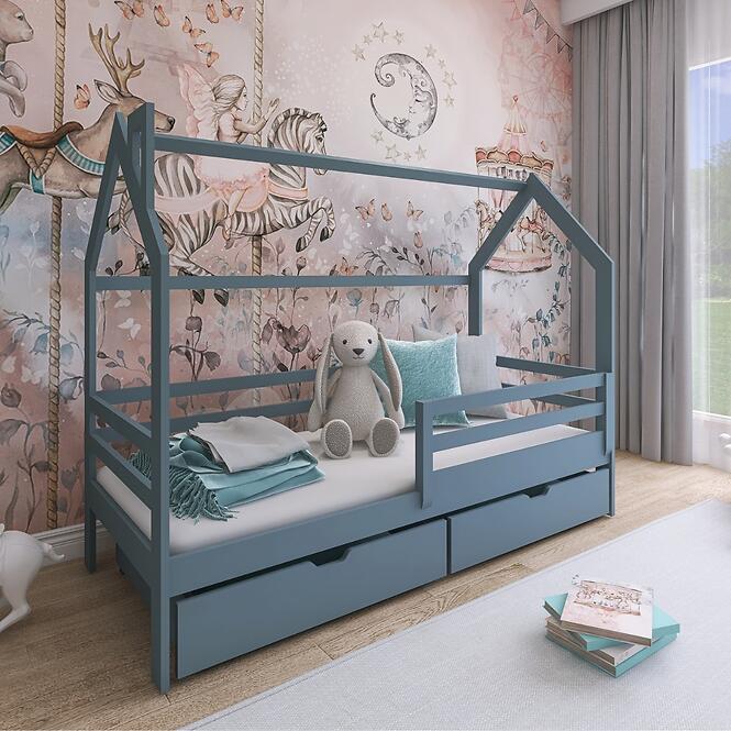 Posteľ Domček Lila 80x160 sivá,3