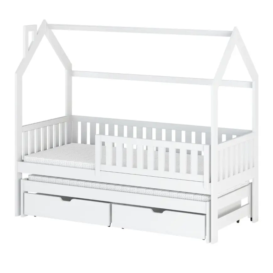 Posteľ Domček Monkey 90x200 biela
