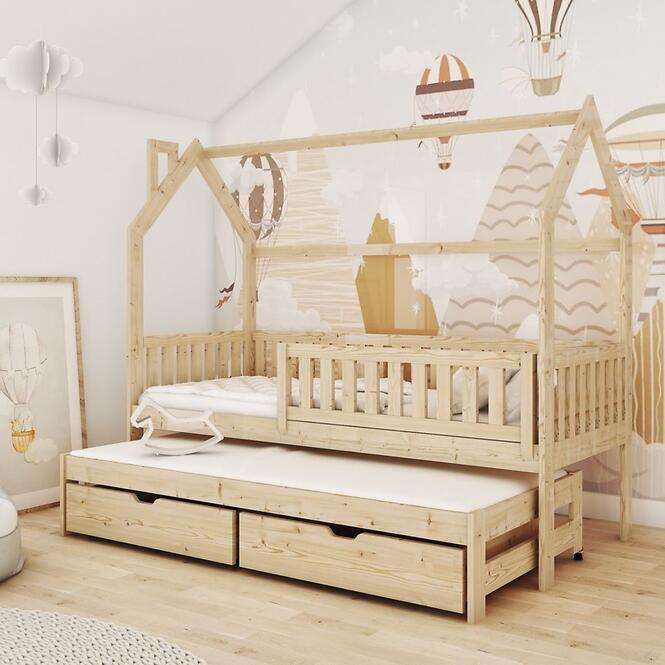 Posteľ Domček Monkey 90x200 borovica,3