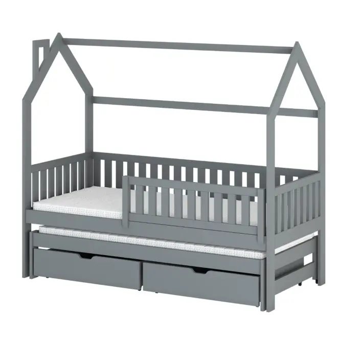 Posteľ Domček  Monkey 90x200 sivá