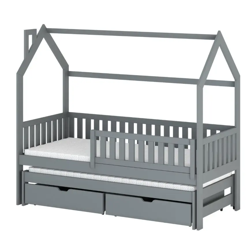 Posteľ Domček  Monkey 90x200 sivá